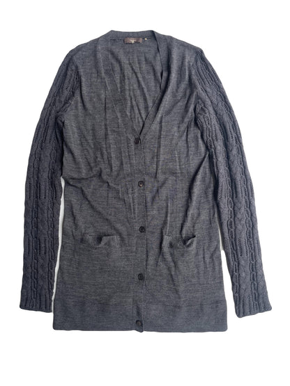 Vera Wang Grey Knit Cardigan M image 0