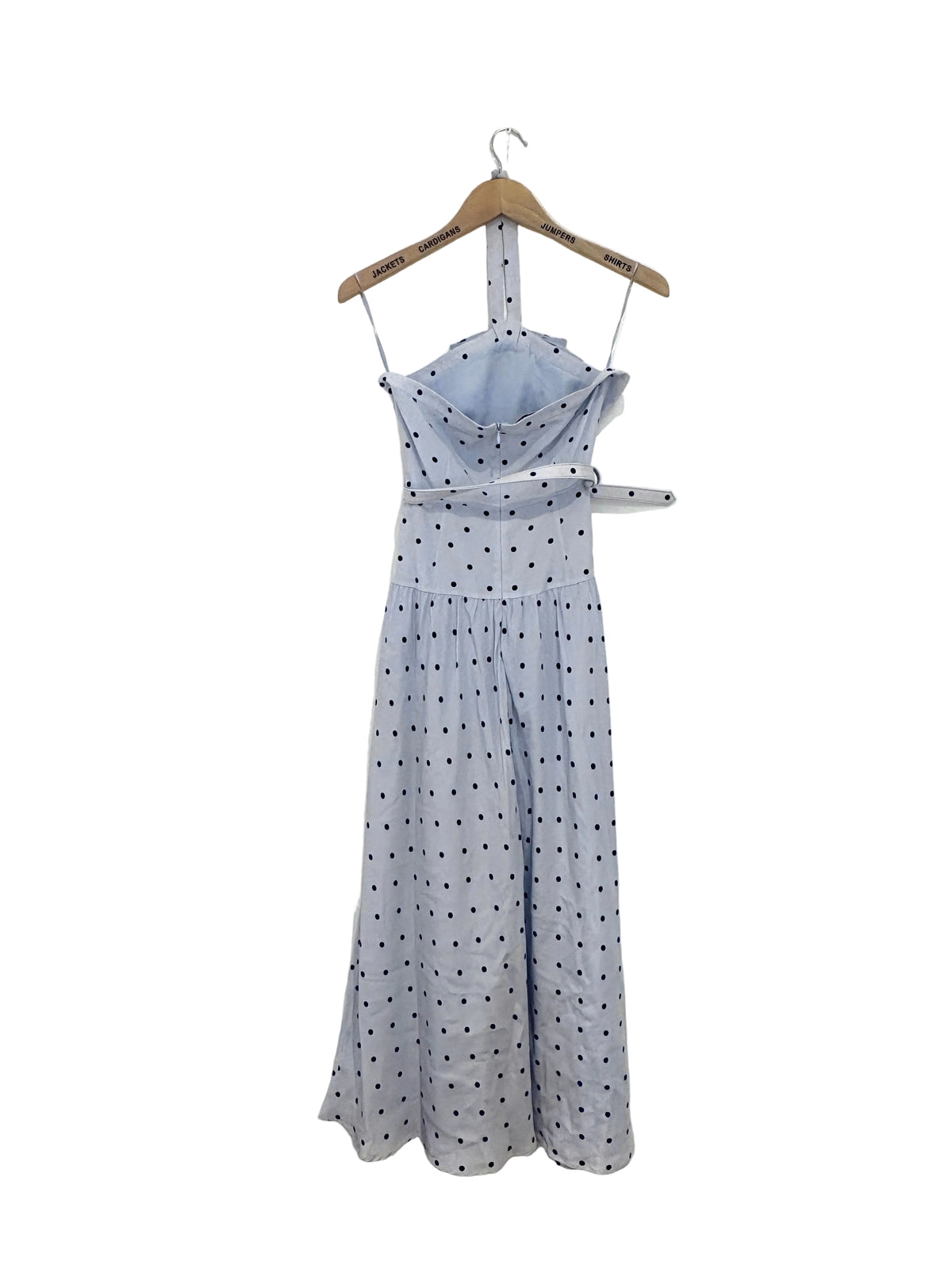 Alessandra Rich Blue Polka-Dot Silk Halterneck UK 6