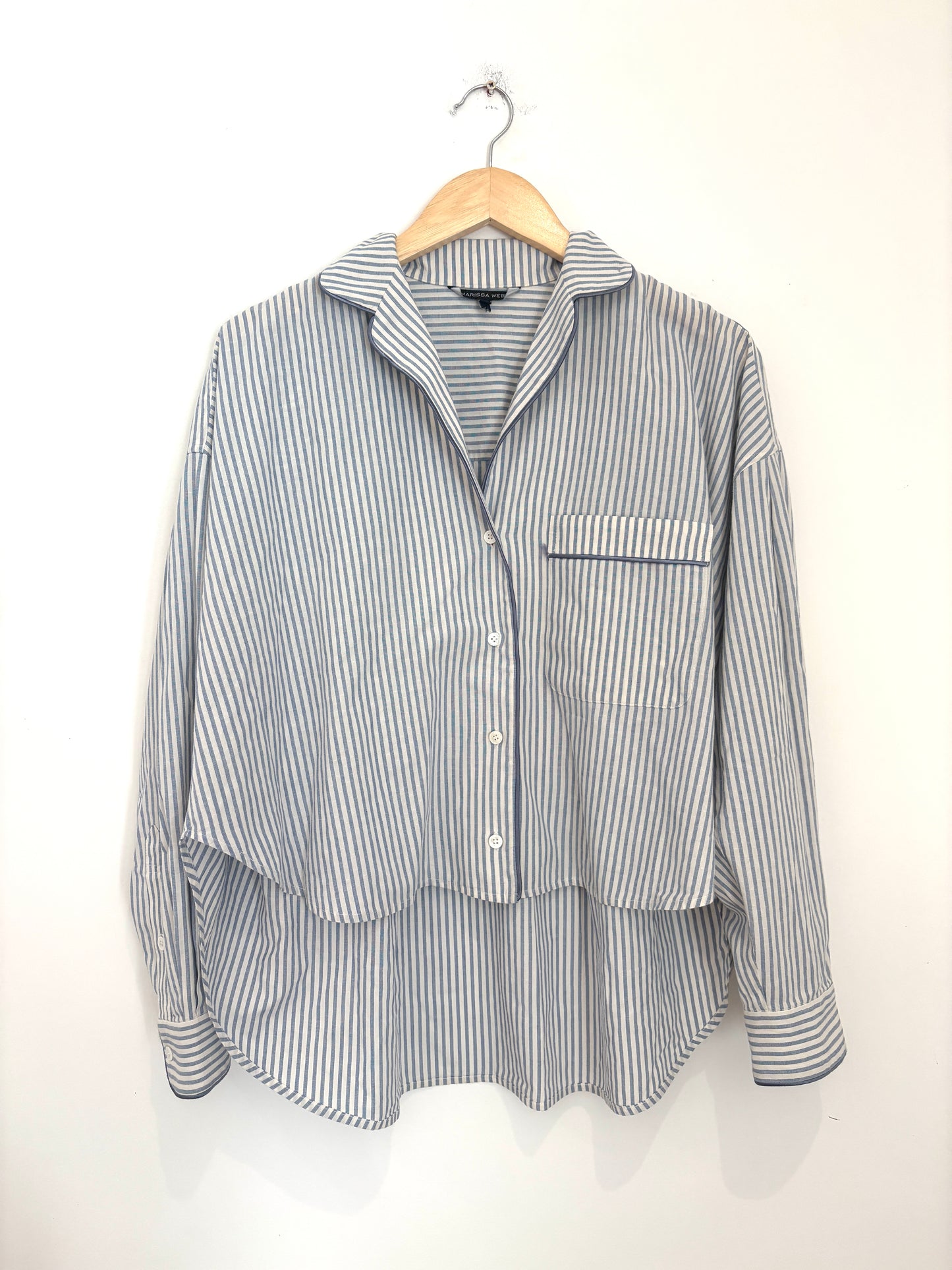 Marissa Webb Blue Striped Davie Shirt 