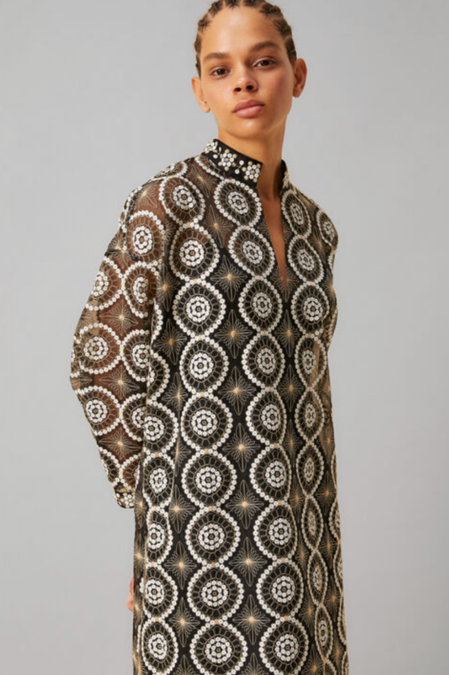 Tory Burch Embroidered Coat UK 10 image 2