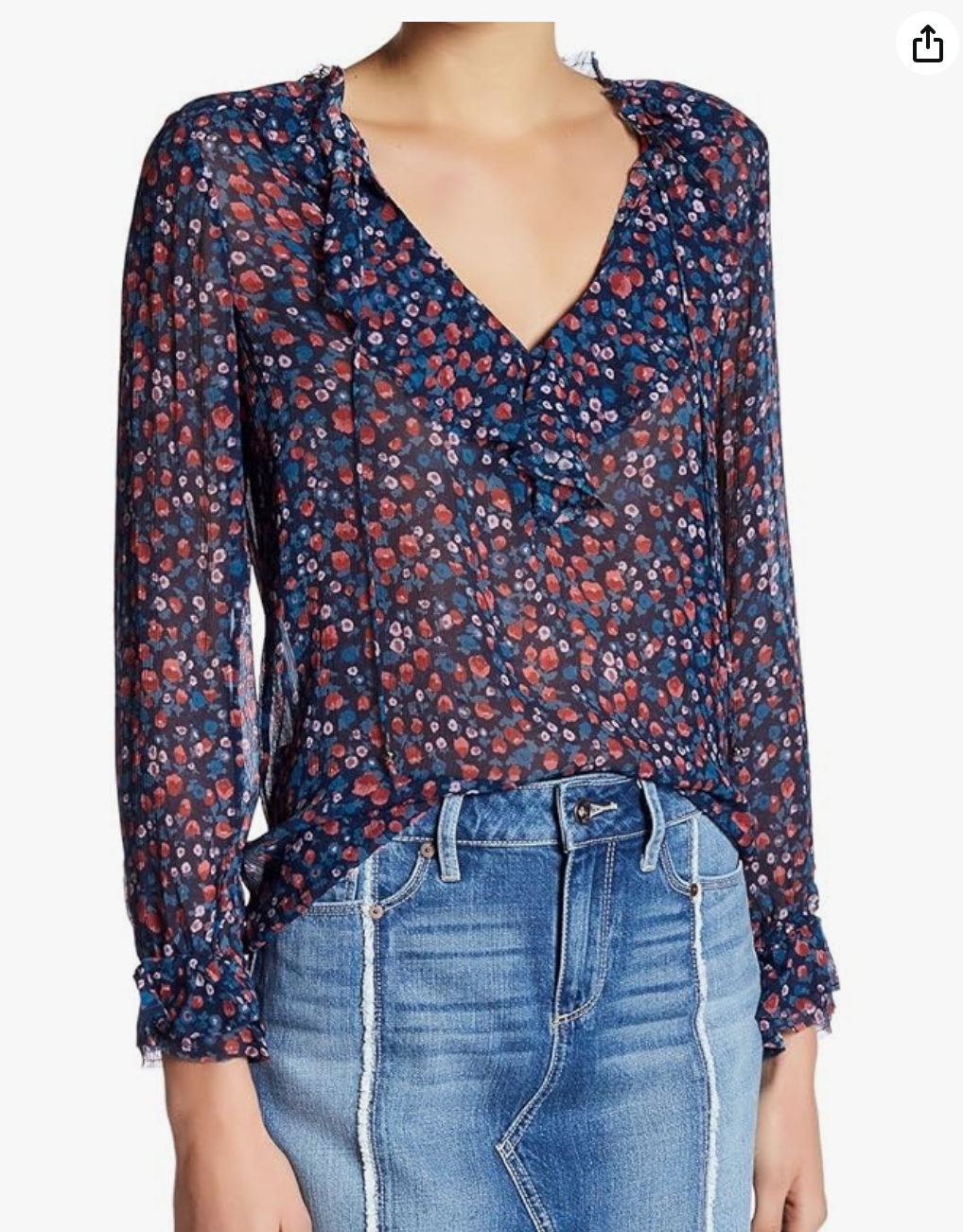Paige Floral Silk Blouse XS image 0