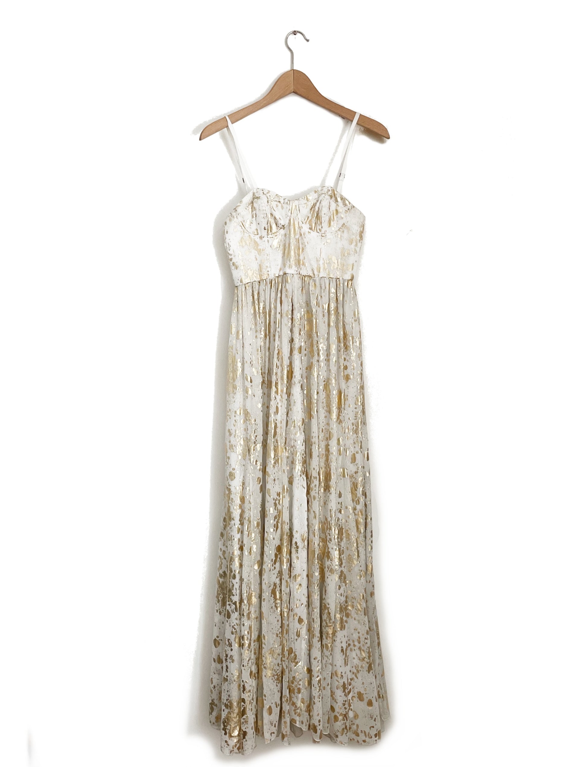 Alice + Olivia Gold Painted Dress XS image 0