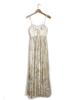 Alice + Olivia Gold Painted Dress XS