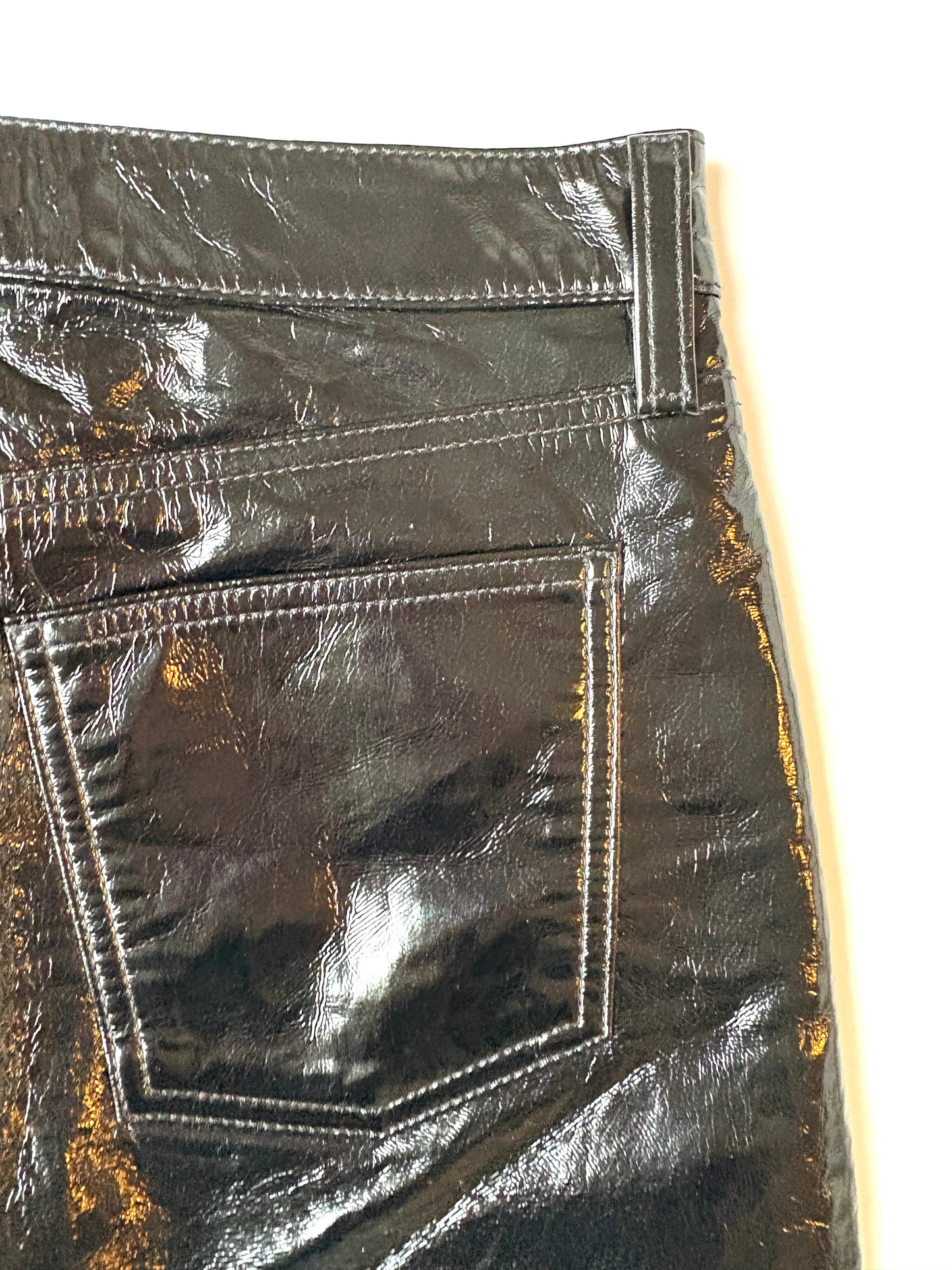 Agolde Patent Leather Mini Skirt 24"