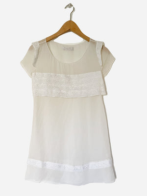 Kristina Ti Silk White Dress M