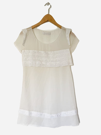 Kristina Ti Silk White Dress M image 0