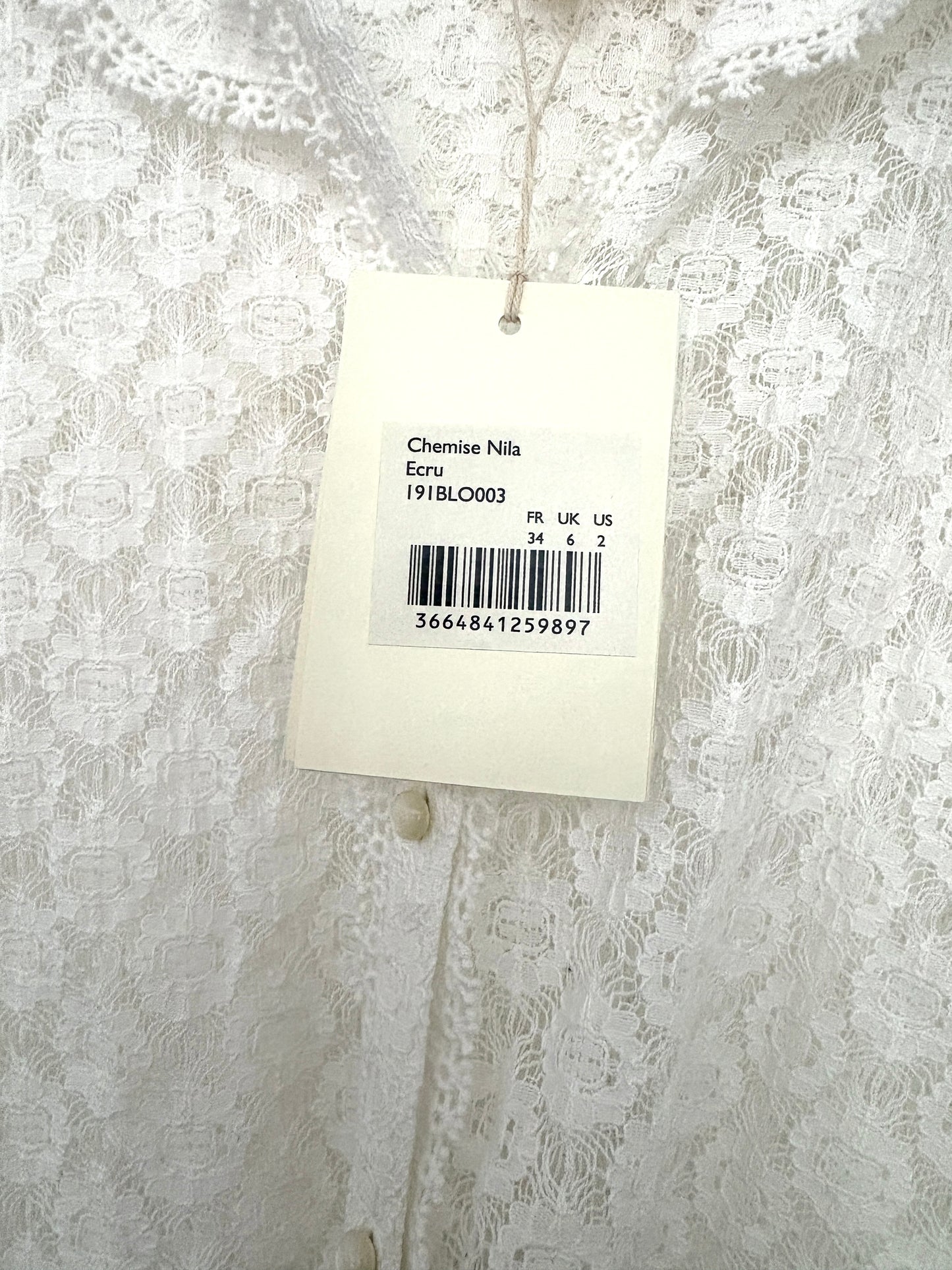 New With Tags Sezane Shirt Blouse UK 6