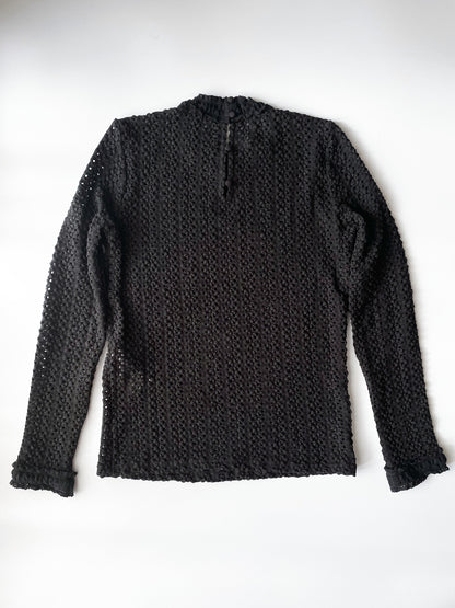Maje Crochet Knit Turtle Neck Top M image 1