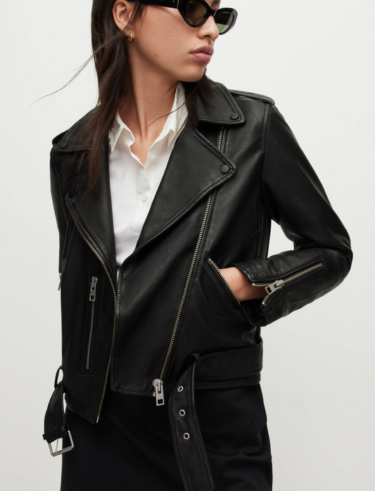 All Saints Balfern Leather Jacket UK 8 image 1