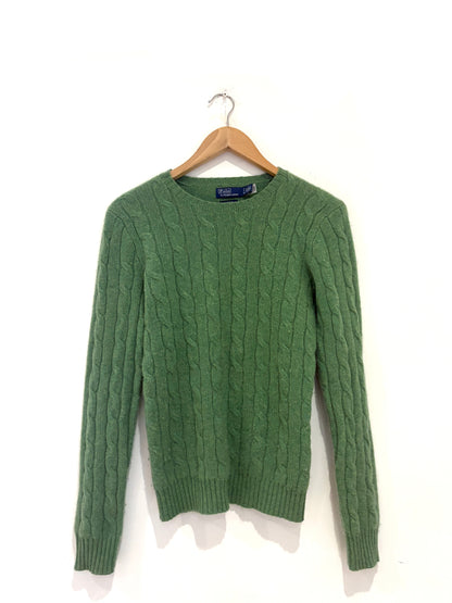 polo by ralph lauren green cable knit cashmere jumper 