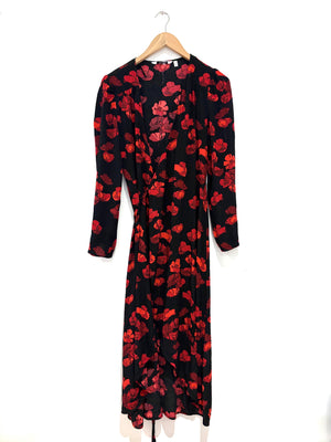 & Other Stories Floral Print Wrap Dress UK 8