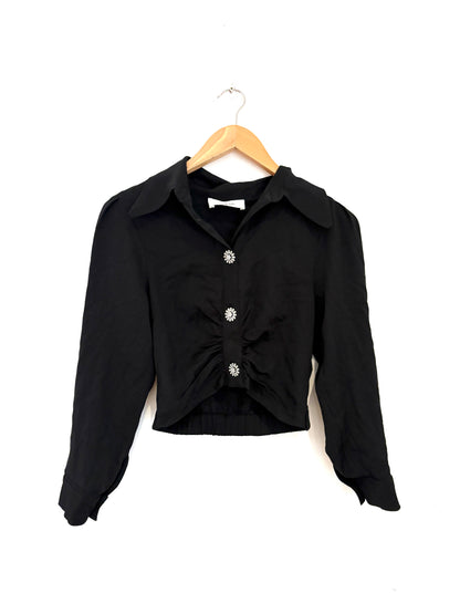 Ba&sh Kiss Long Sleeved Cropped Shirt