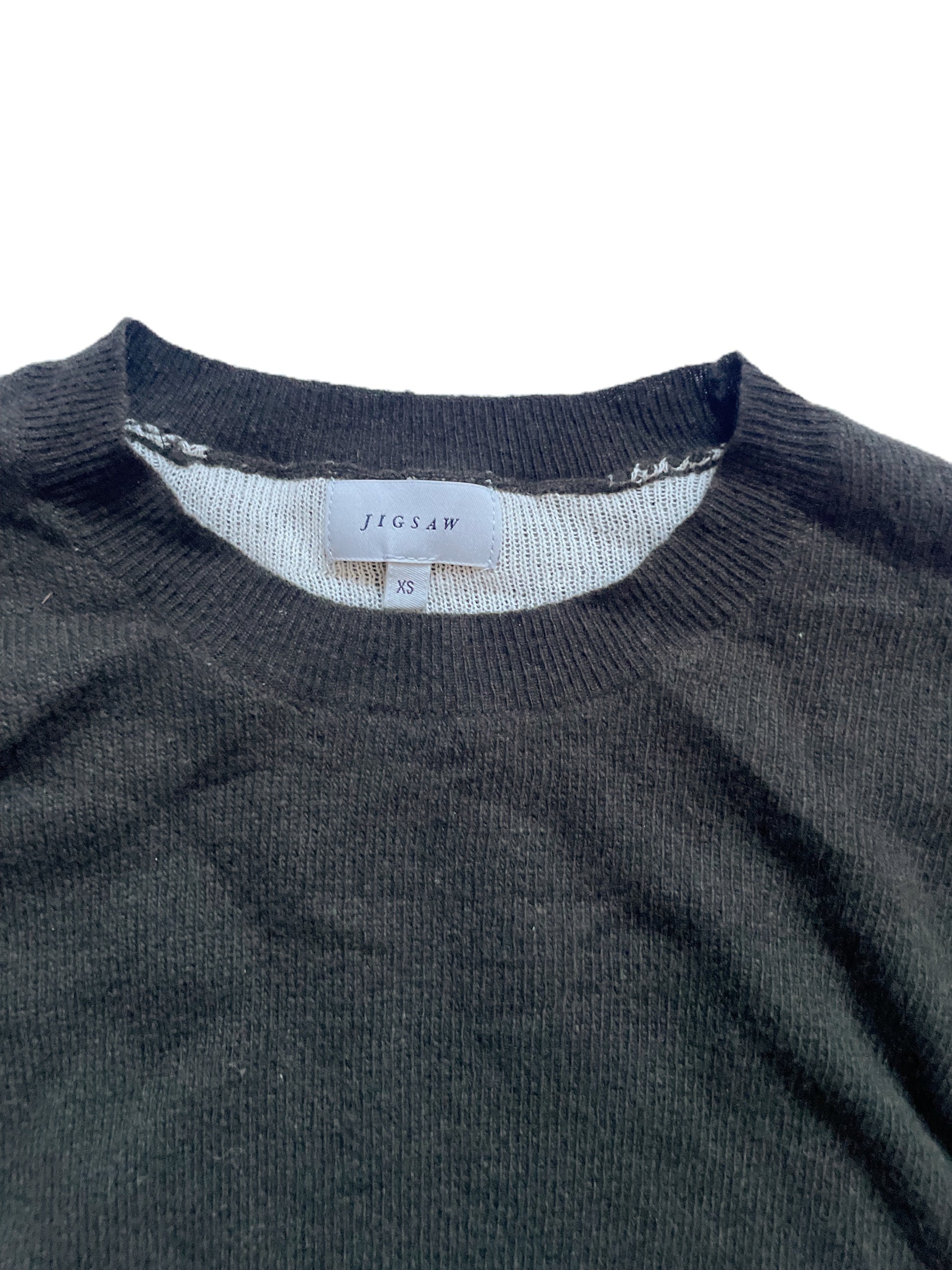 Jigsaw Wool Cashmere Khaki Jumper XS image 2