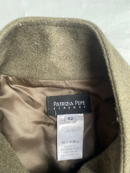 Patrizia Pepe Khaki Wool Coat UK 10 image 2