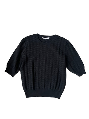 Carven Textured Black Knit Top S