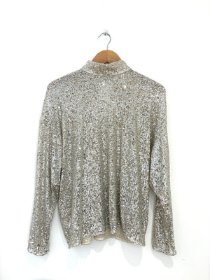 H&M Sequined Turtleneck Top S/M