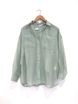 Marella Green Cotton Shirt & Camisole UK 8