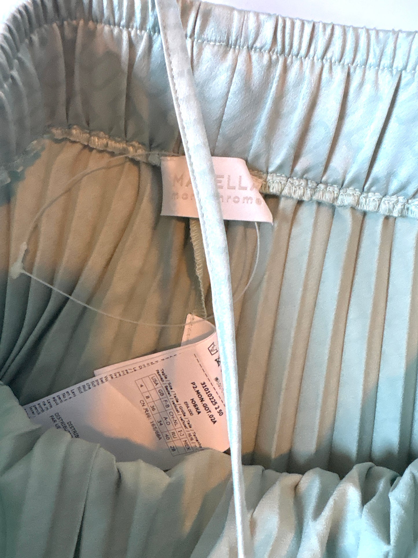 Marella Monochrome Green Pleat Skirt UK 8