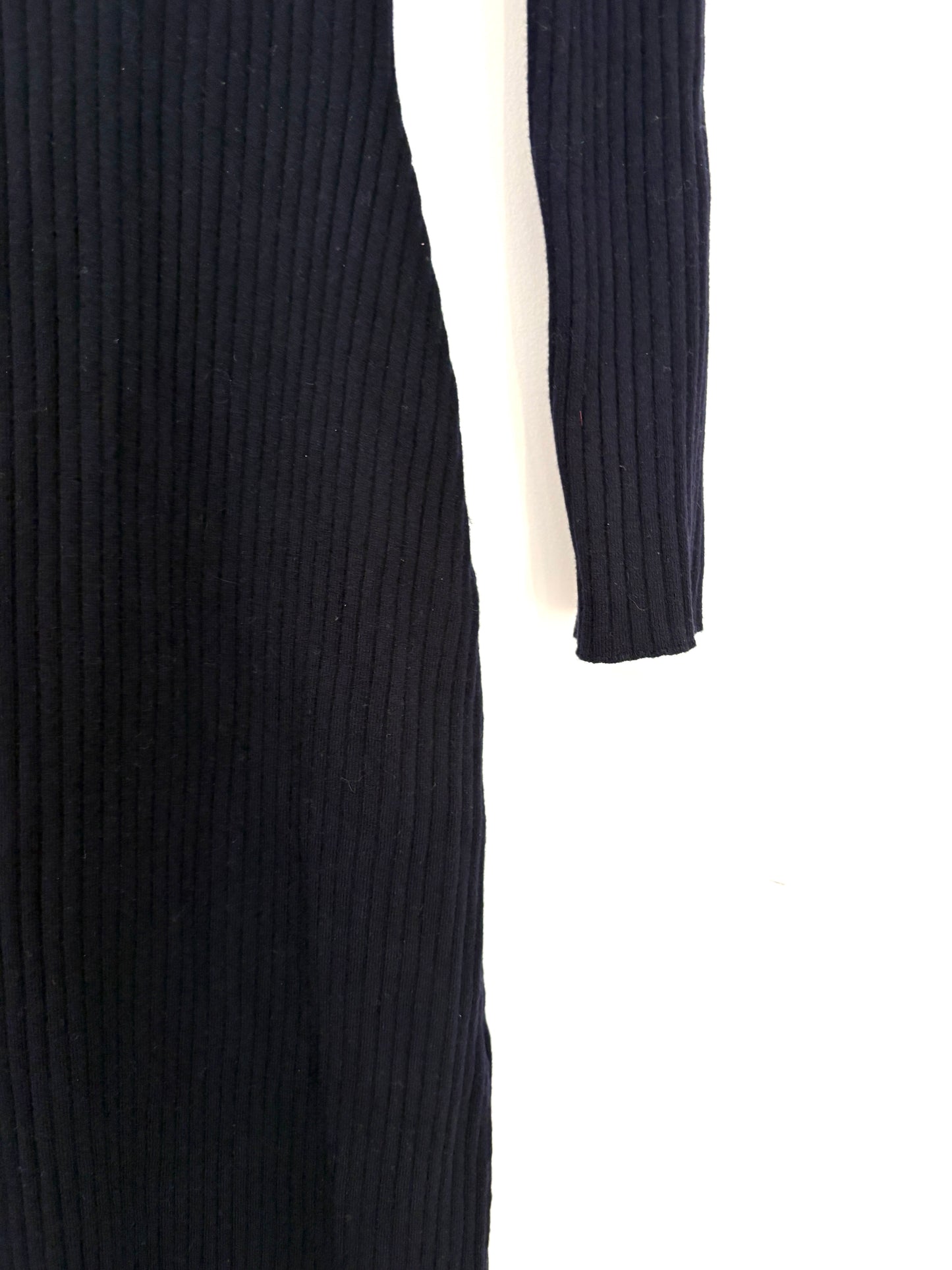 Sezane Navy Wool Cotton Dress M