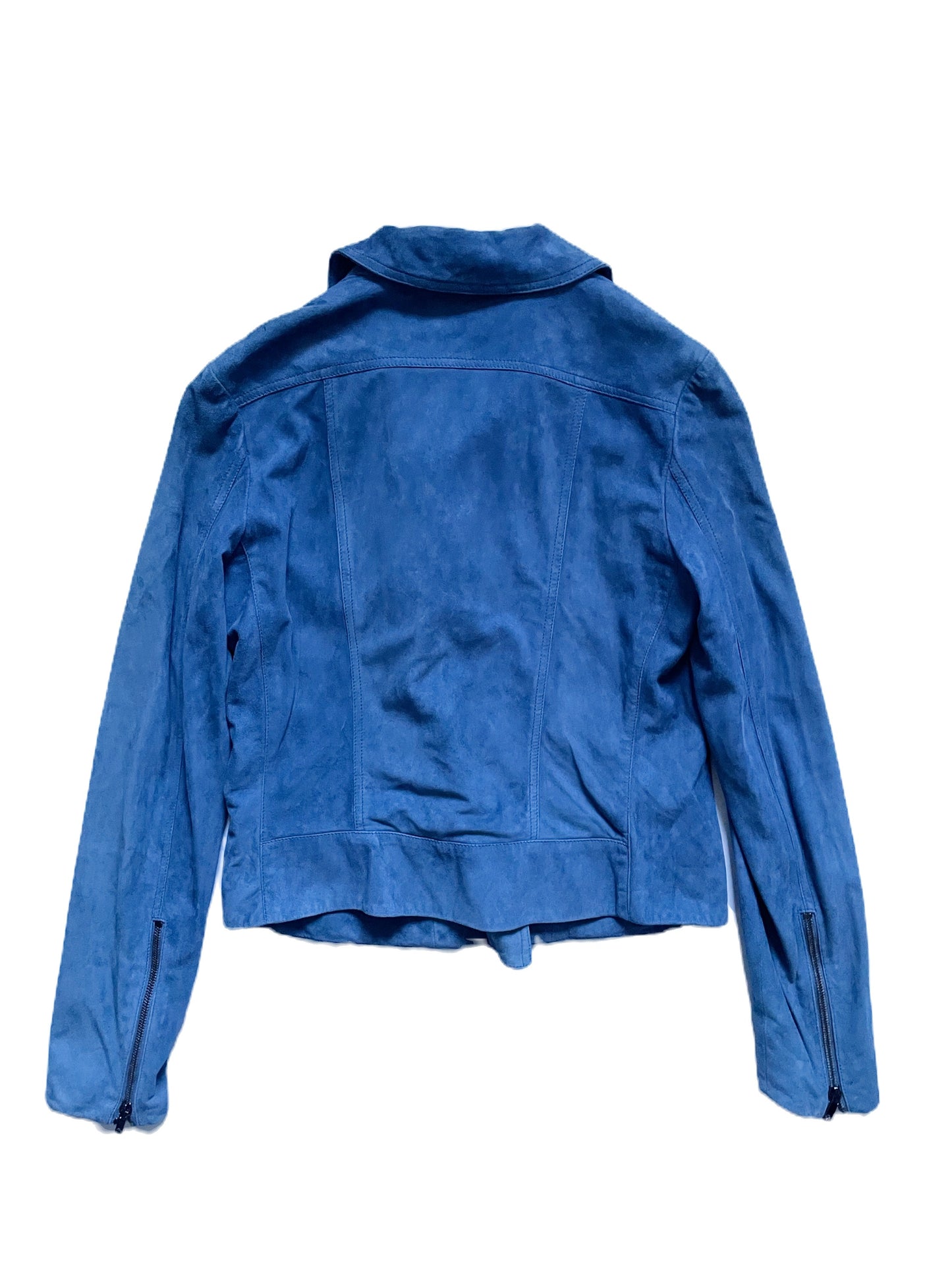 LK Bennett Blue Suede Biker Jacket UK 8 image 1
