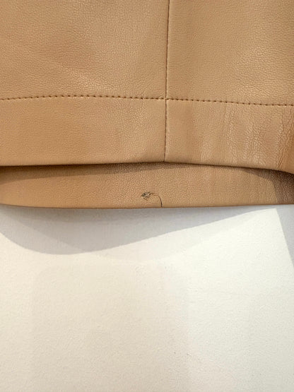 Alice+Olivia Nude Faux Leather Tee XS