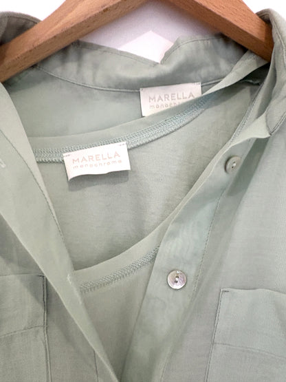 Marella Green Cotton Shirt & Camisole UK 8