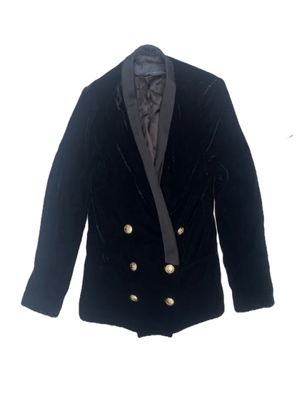 Zara Black Velvet Blazer S image 0