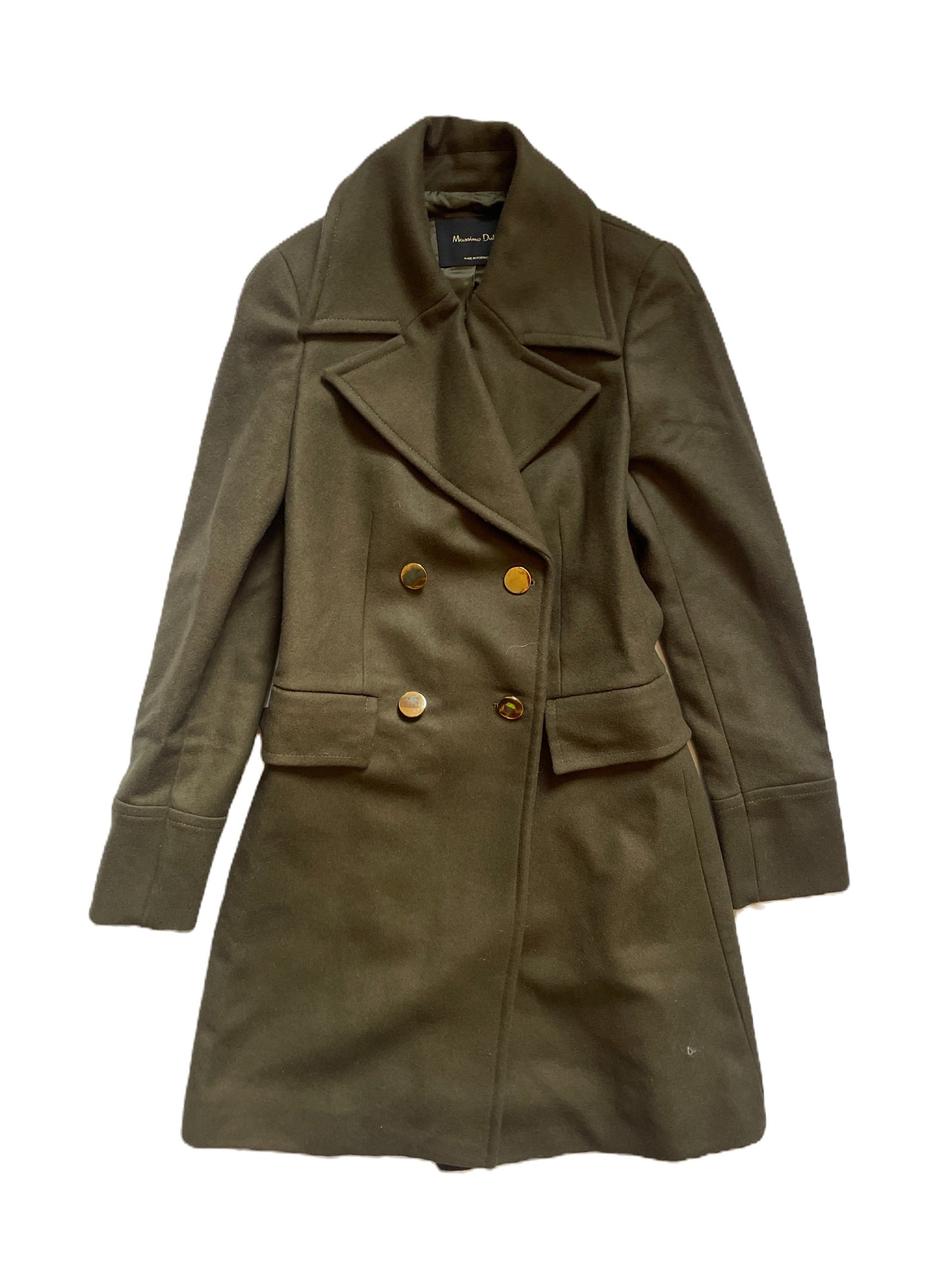 Massimo Dutti Khaki Wool Coat UK 6 image 0