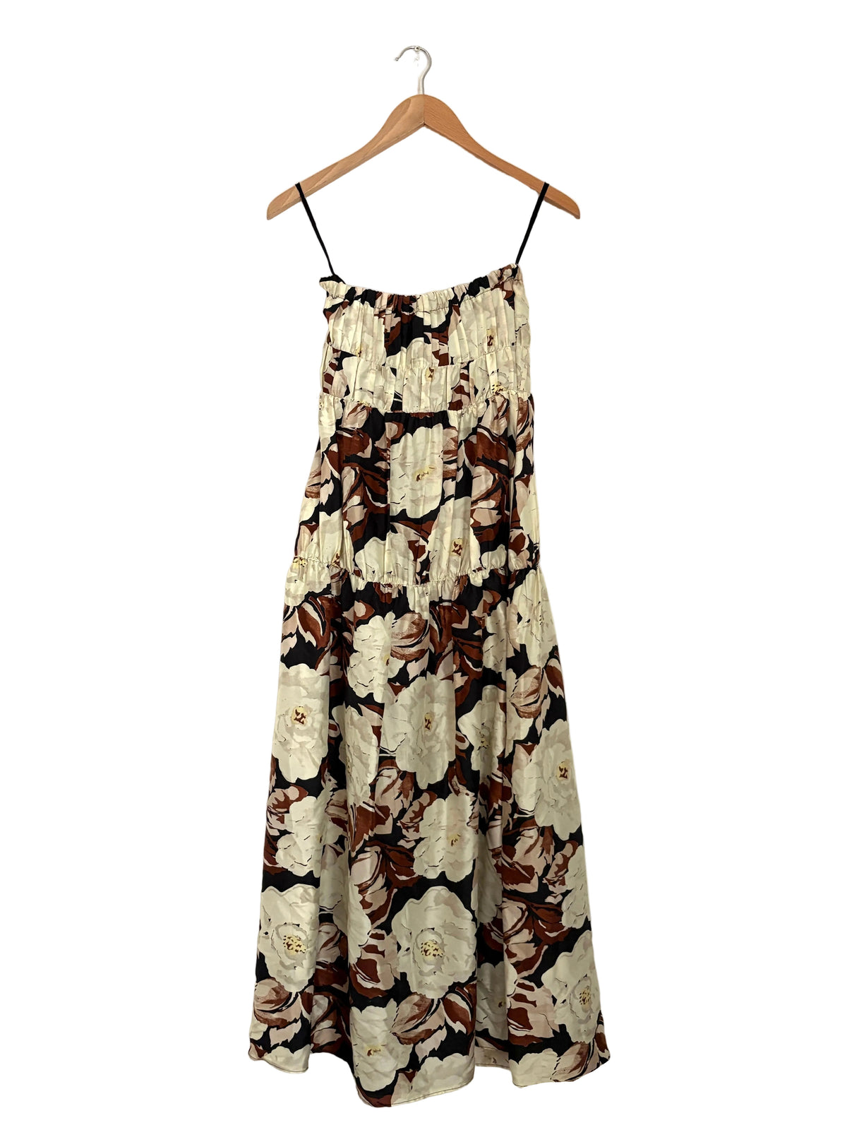 Sir. Vivienne Strapless Floral Print Silk Dress S