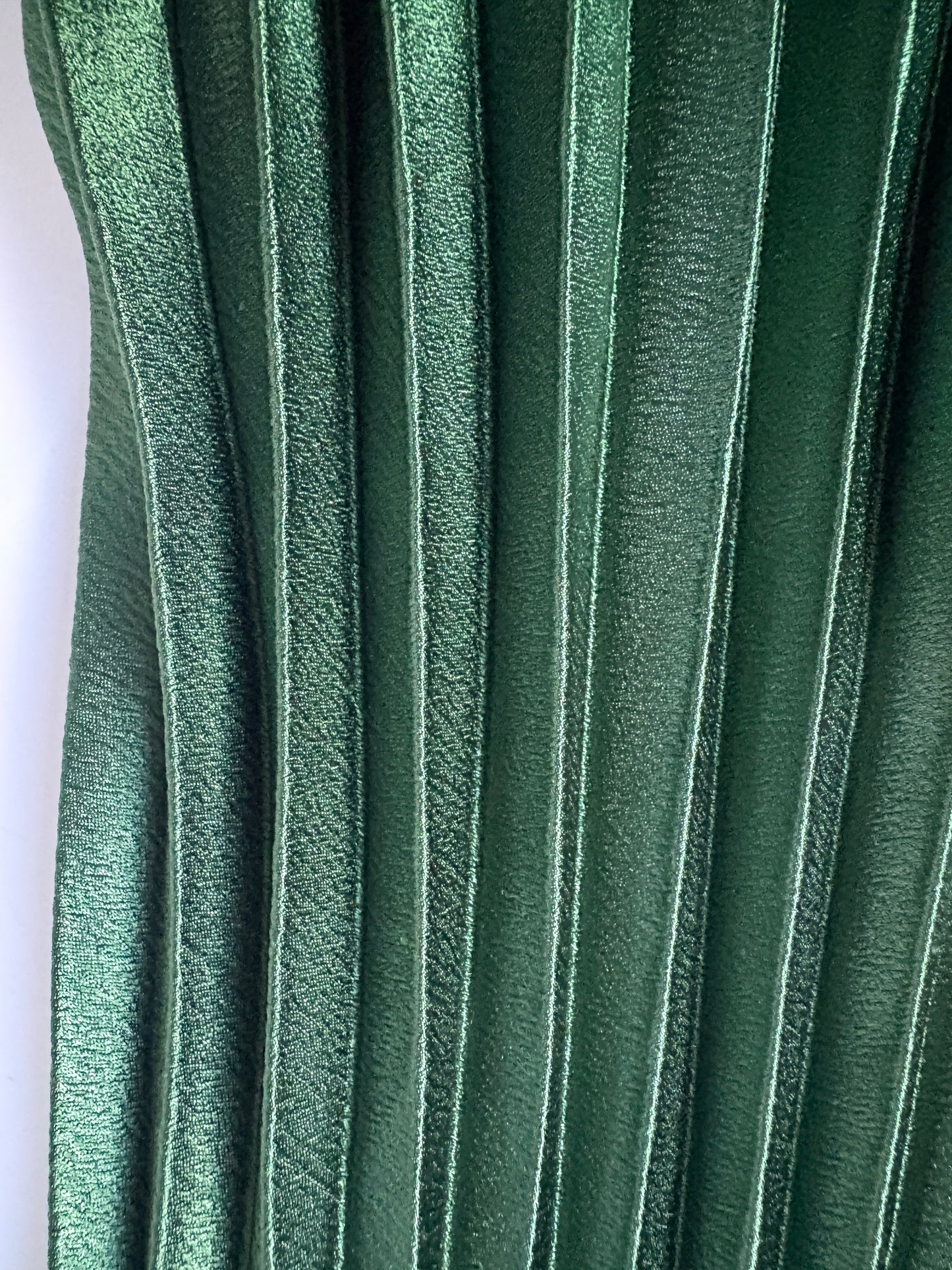 Zara Green Satin Pleated Midi Skirt XS