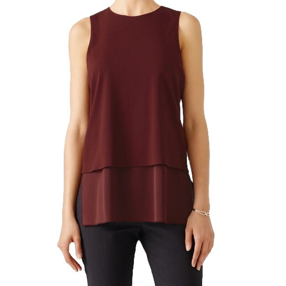 Theory Burgundy Silk Blouse S image 1