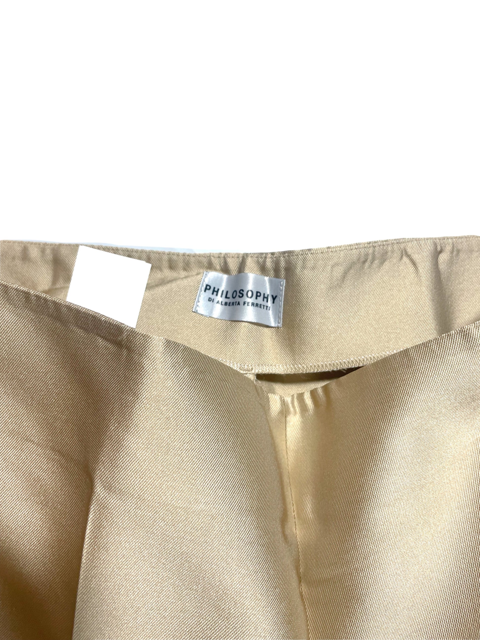 Philosphy Di Alberta Feretti Champagne Silk Trousers UK 6 image 2
