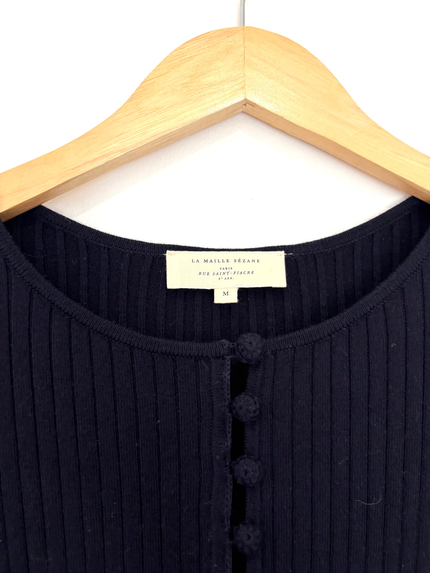 Sezane Navy Wool Cotton Dress M