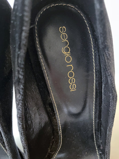 Sergio Rossi Black Velvet Heels UK 5 image 3
