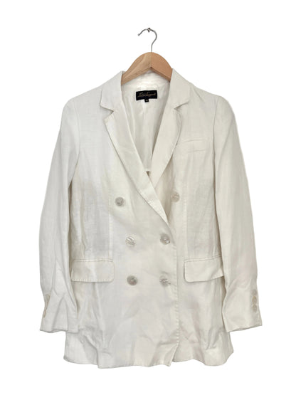 luisa spagnoli white linen blazer
