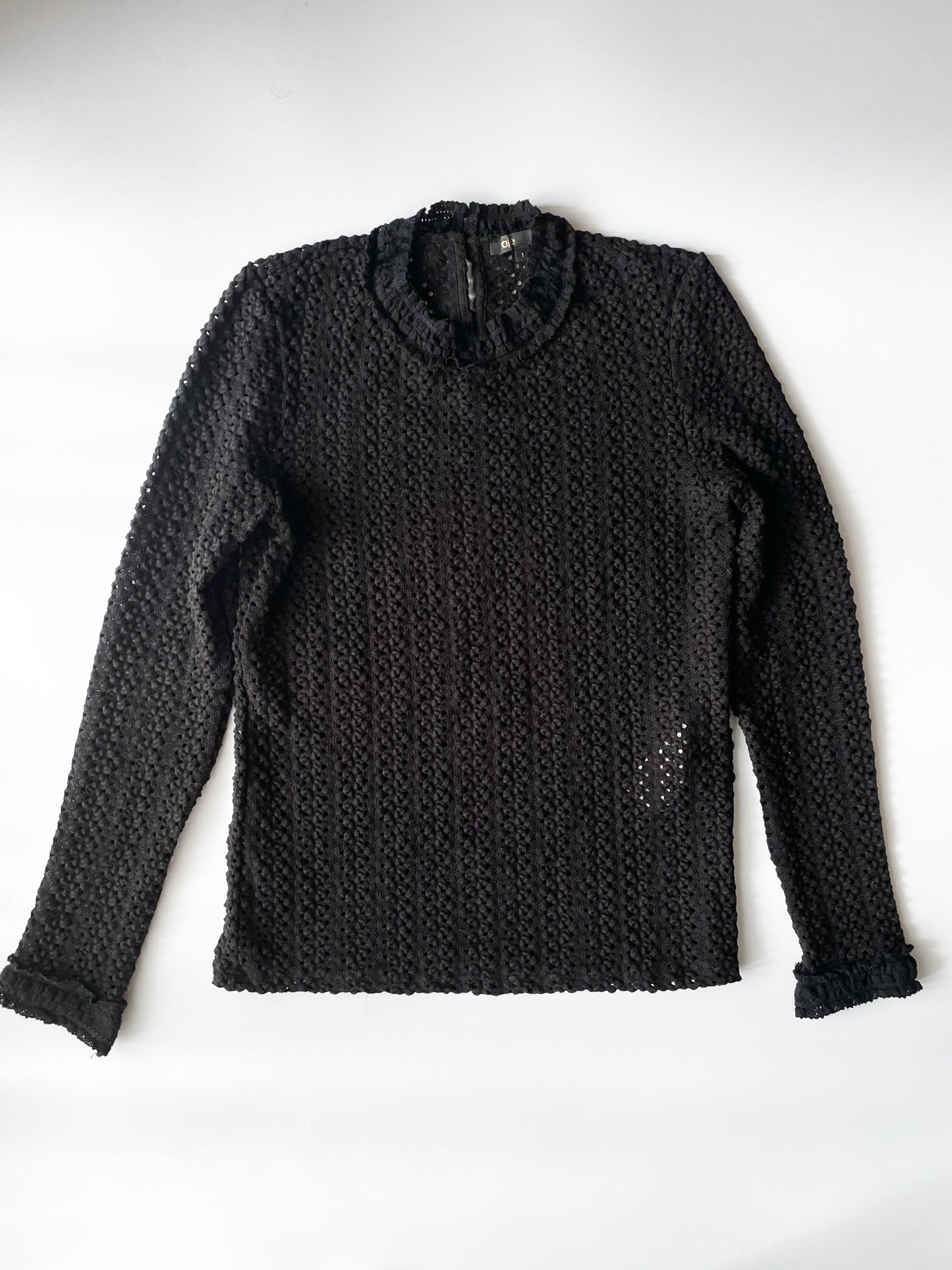 Maje Crochet Knit Turtle Neck Top M image 0