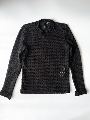 Maje Crochet Knit Turtle Neck Top M
