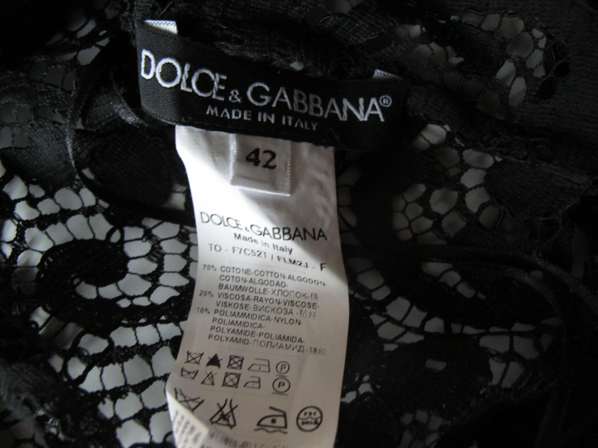 Dolce & Gabanna Lace Overlay T-Shirt UK 10 image 2