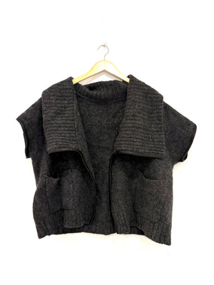 Unbranded Dark Grey Wool Cardigan M