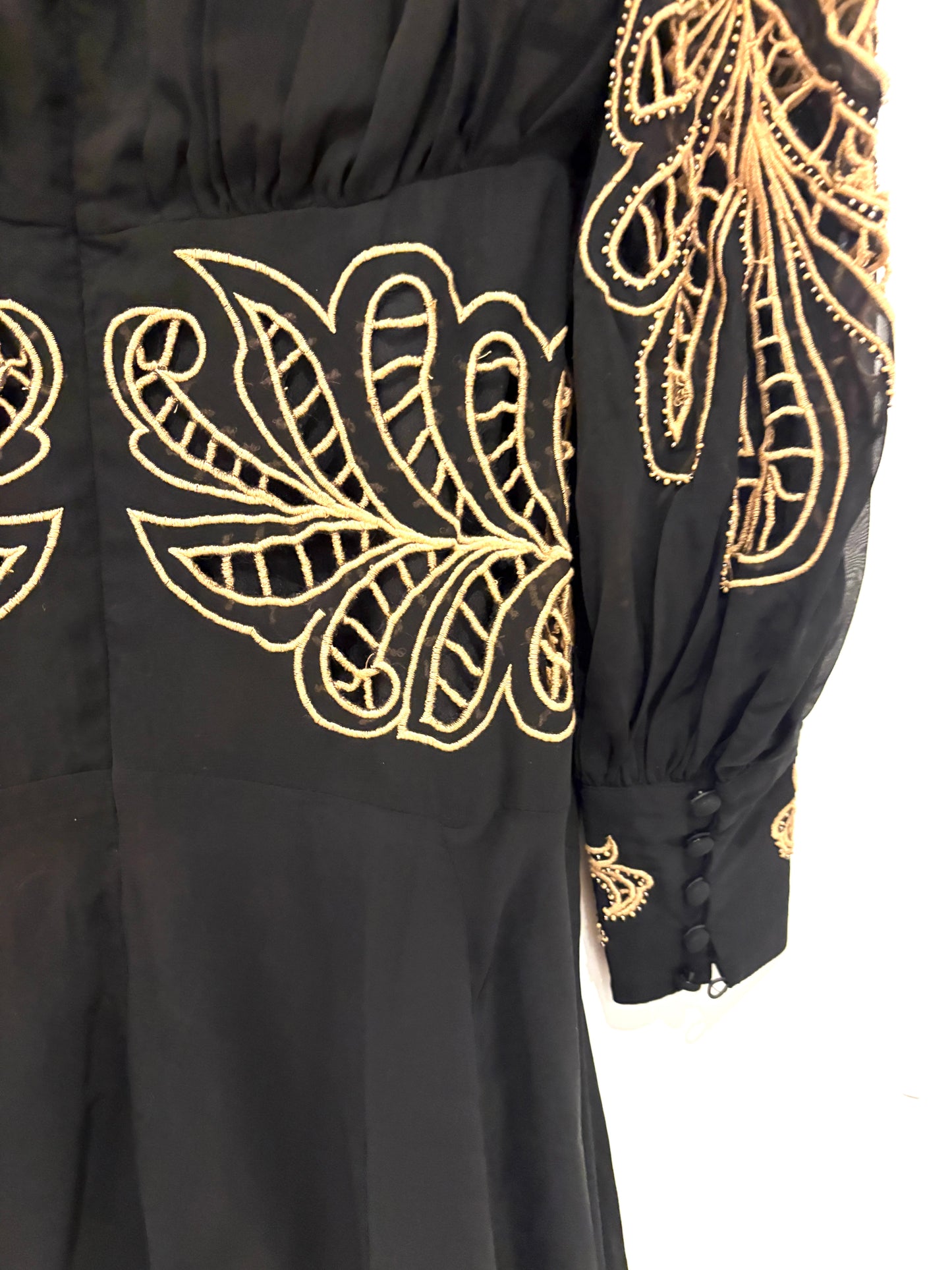 New with Tags Karen Millen Cutwork Embroidered Dress UK 8