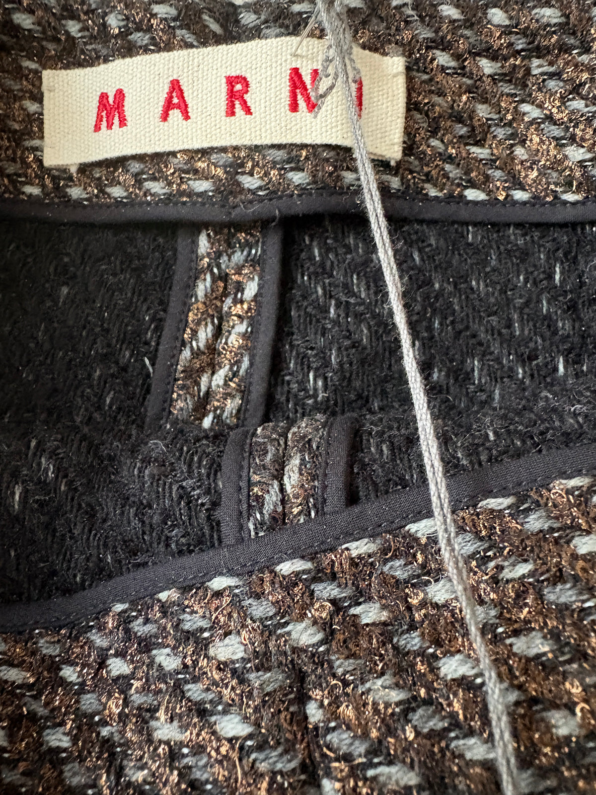 New With Tags Marni Tweed Metallic Trousers UK 8