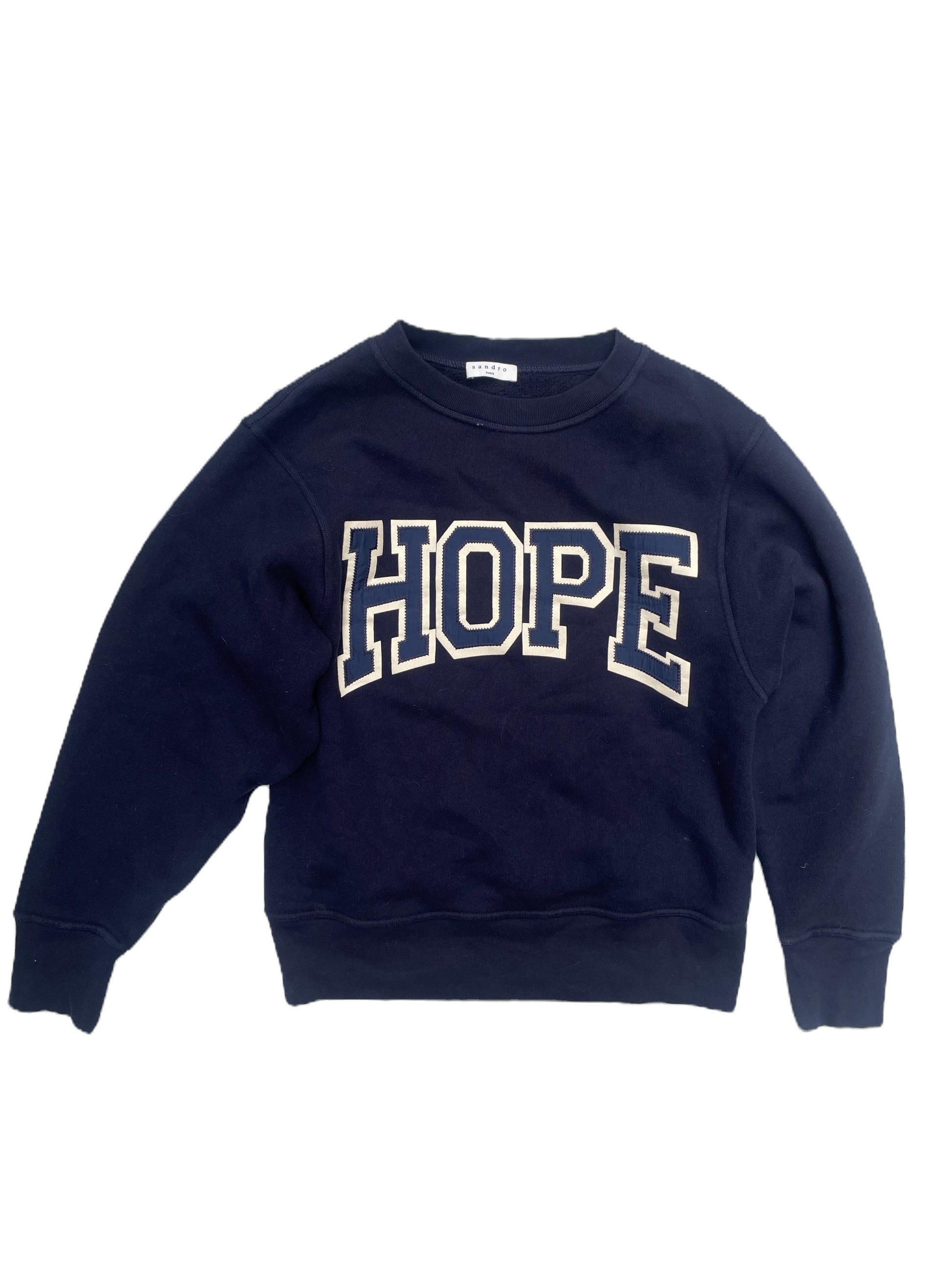 Sandro Cotton Hope Navy Sweatshirt S image 0