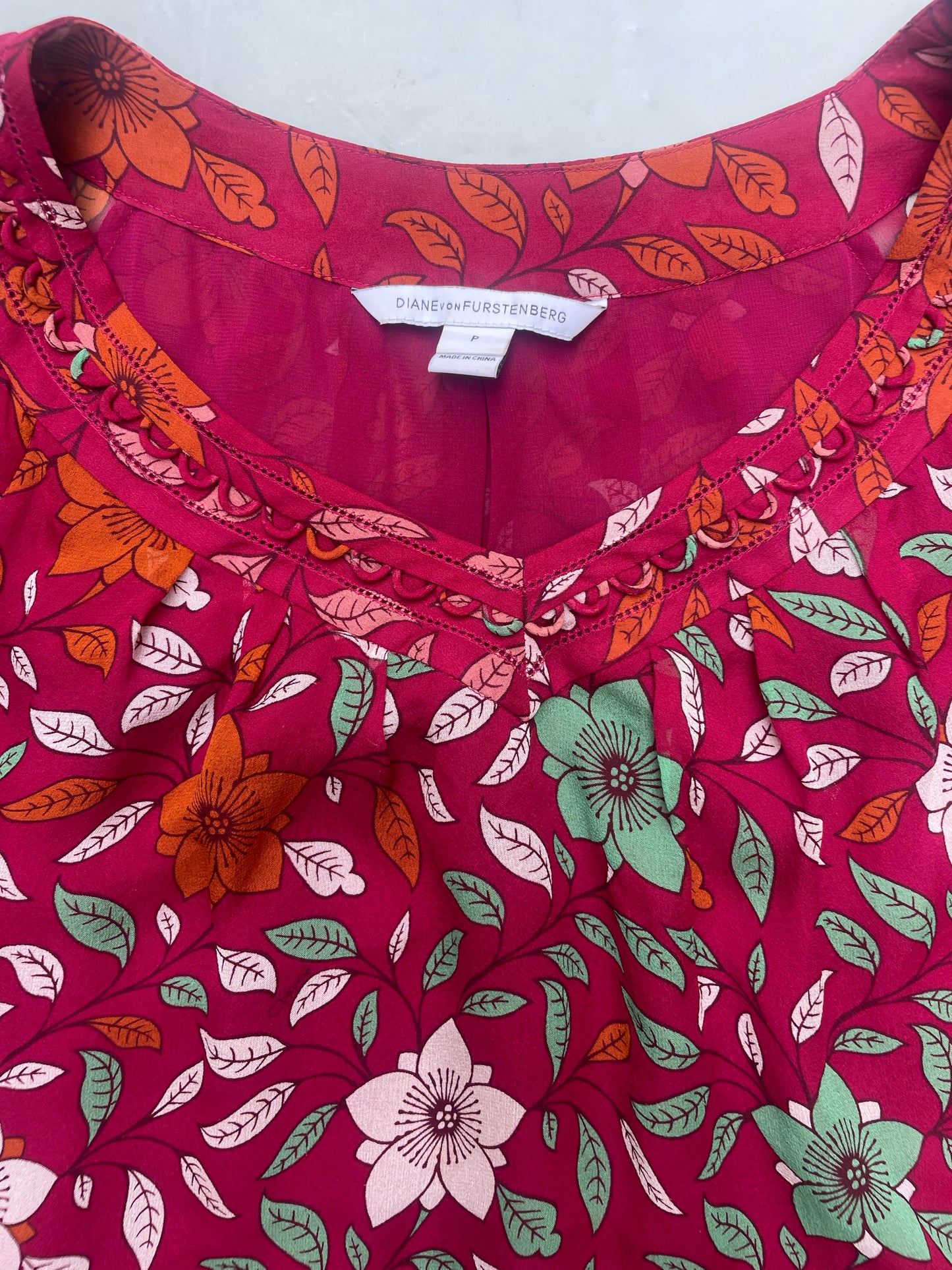 Diane Von Furstenberg Print Blouse XS image 2