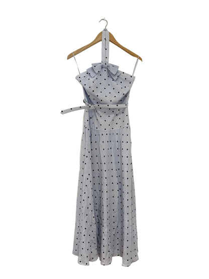 Alessandra Rich Light Blue Silk Midi Dress