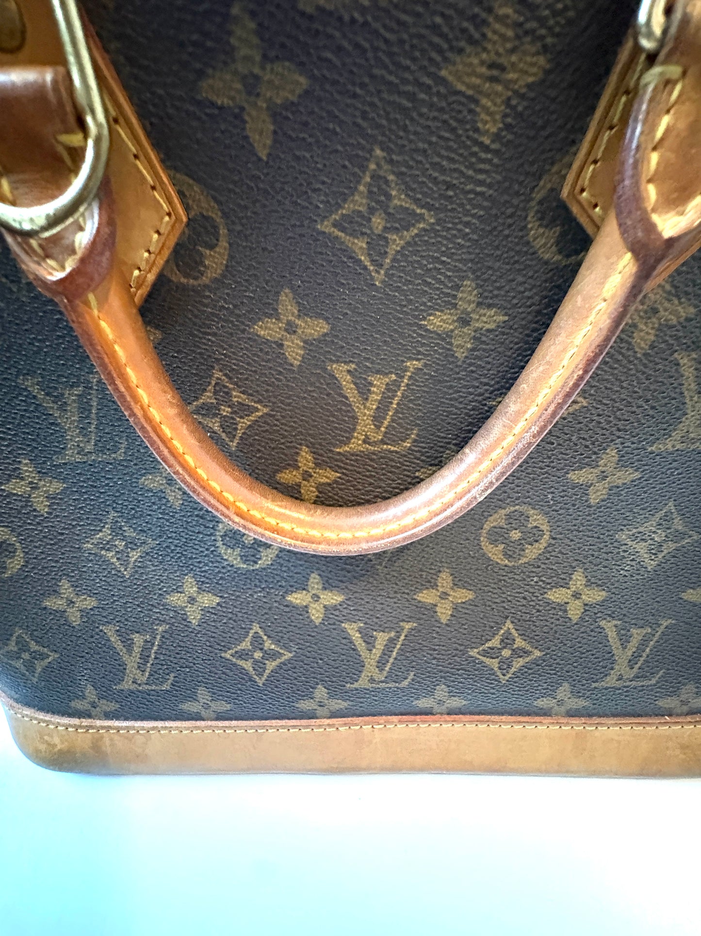 Louis Vuitton Alma Large Monogram Leather Canvas Bag
