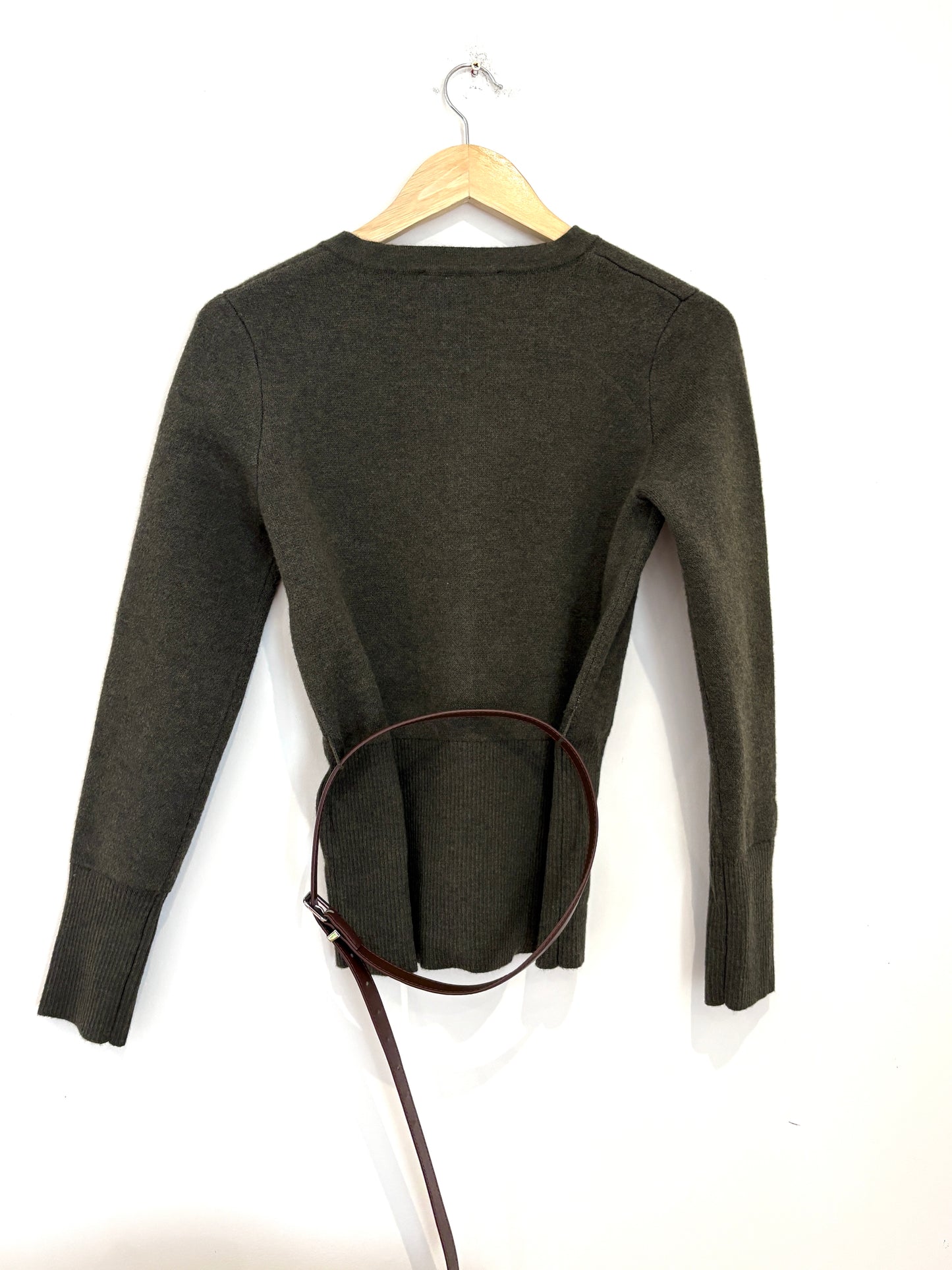 Zara Green Belted Cardigan M