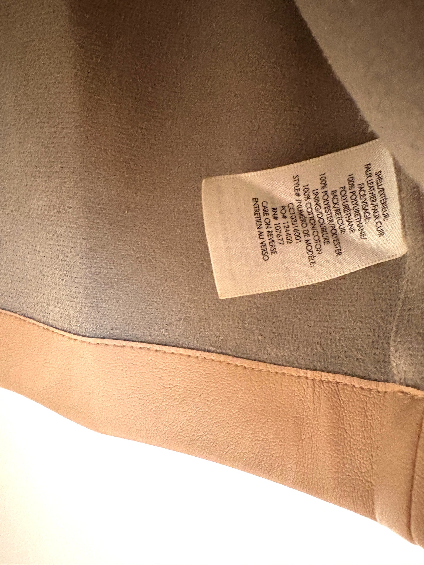 Alice+Olivia Nude Faux Leather Tee XS