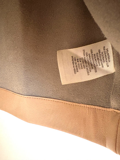 Alice+Olivia Nude Faux Leather Tee XS