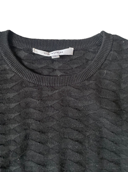Carven Textured Black Knit Top S image 2