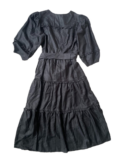 Wyse Tiered Black ;Nadine' Midi Dress S image 2